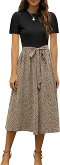 Ribbed Short-Sleeve Midi Dress, additional view